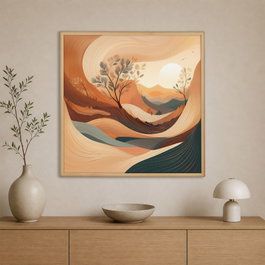 Wallity Pintura Decorativa en Lienzo Enmarcada 80 x 80 cm Multicolor